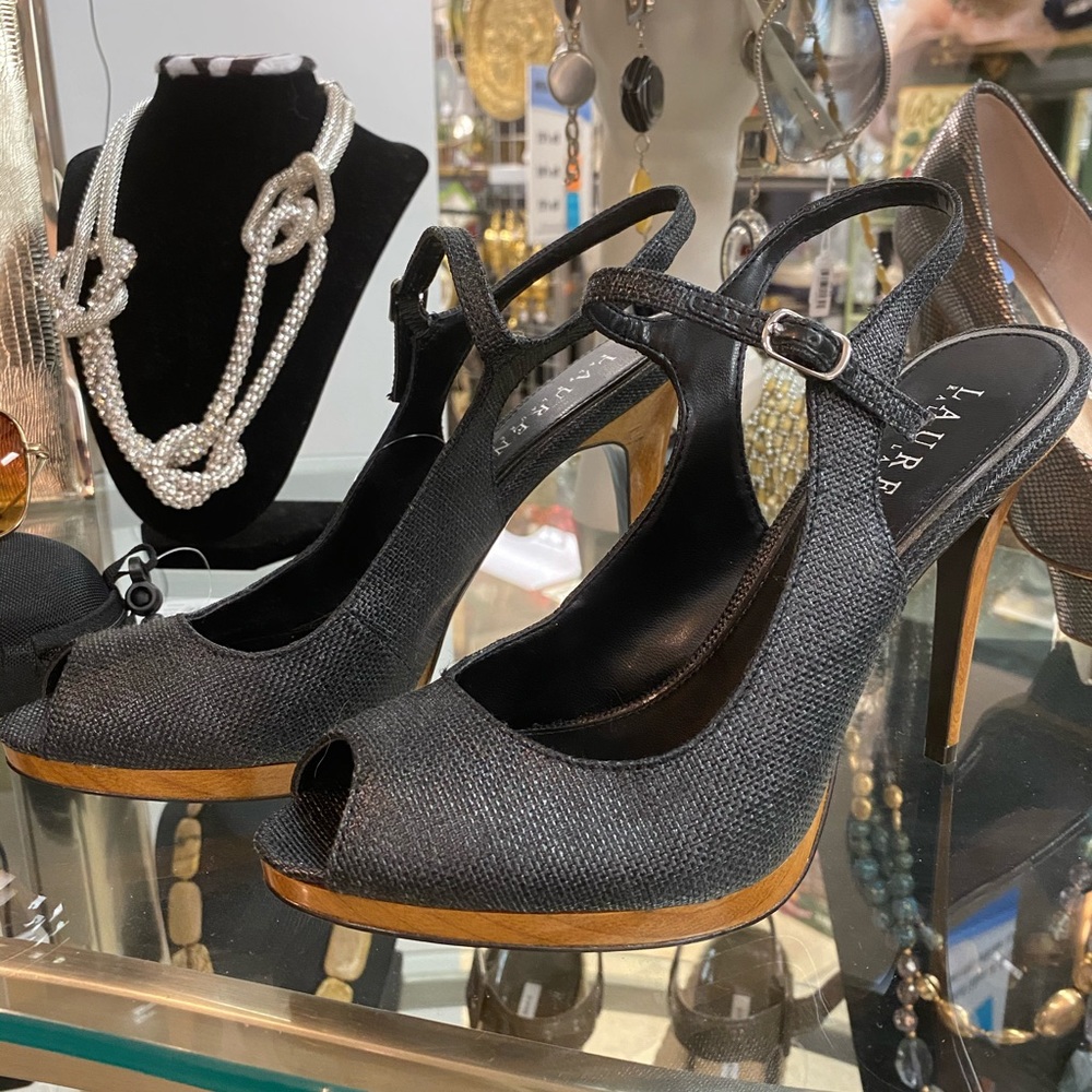 🦌New Ralph Lauren Slingback shoes w/ Wooden Heels
